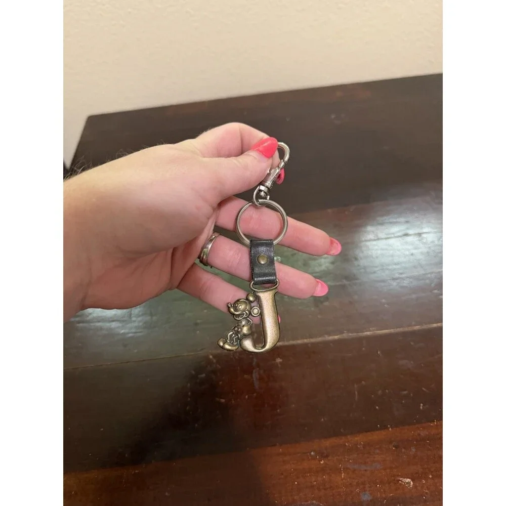 VTG Monogram Letter J DISNEY Mickey Mouse Keychain and notepad